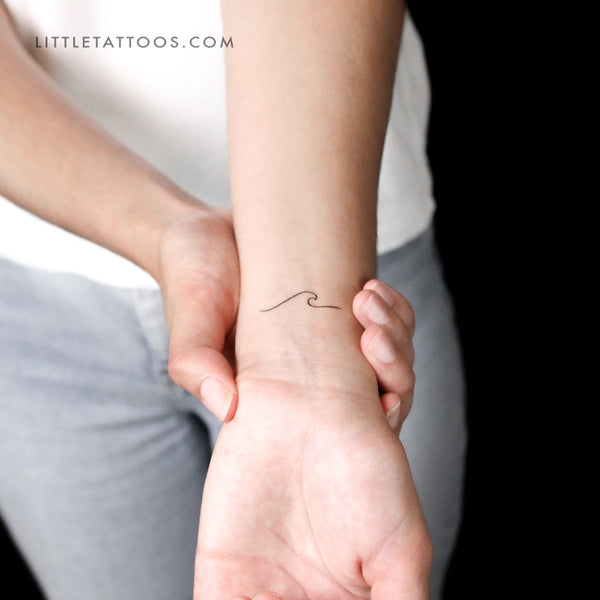 Minimalist Wave Temporary Tattoo - Set of 3