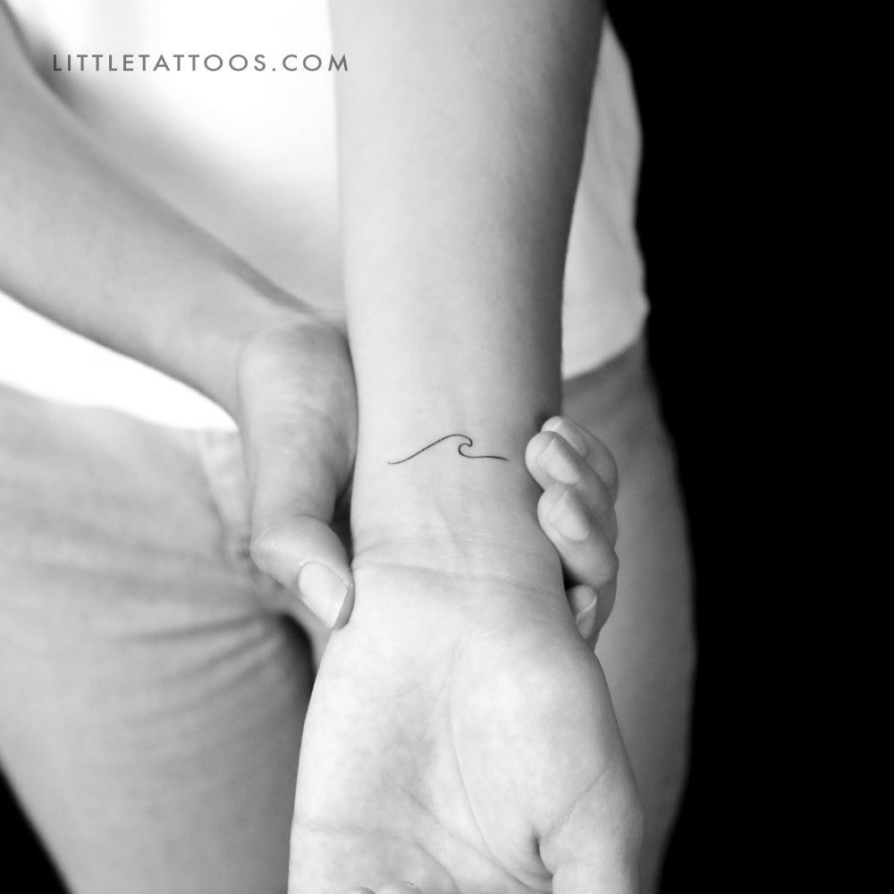 Tatuaje temporal de onda minimalista - Juego de 3