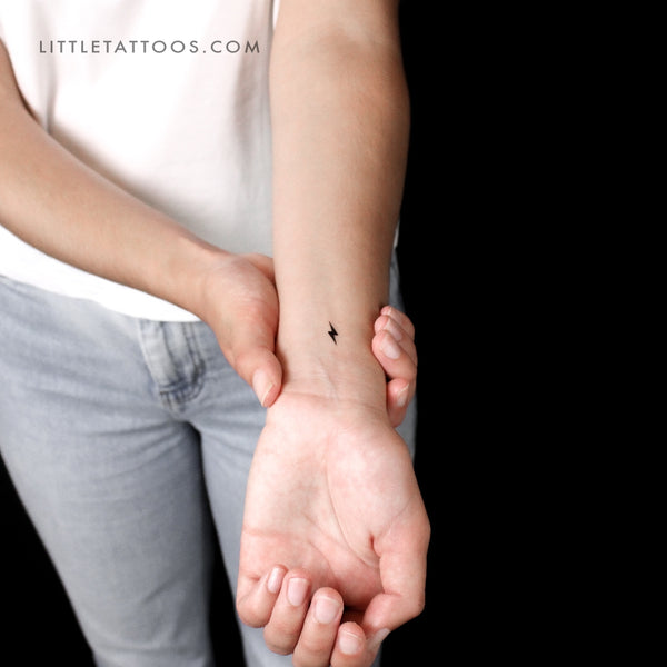 Small Lightning Bolt Temporary Tattoo - Set of 3