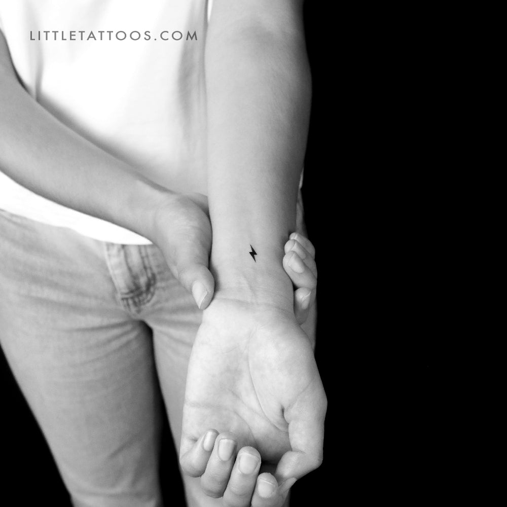 Small Lightning Bolt Temporary Tattoo - Set of 3