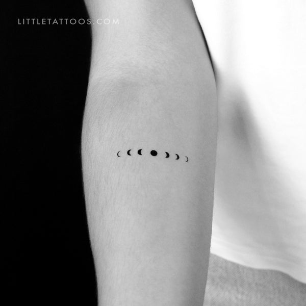 Minimalist Moon Phases Temporary Tattoo - Set of 3