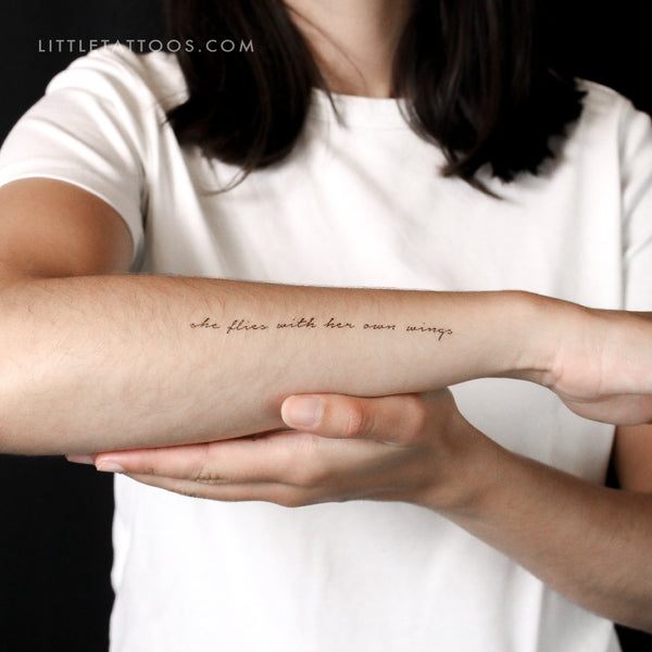 She Flies With Her Own Wings Temporary Tattoo - Set of 3