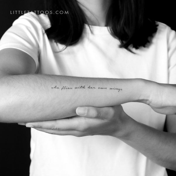 She Flies With Her Own Wings Temporary Tattoo - Set of 3
