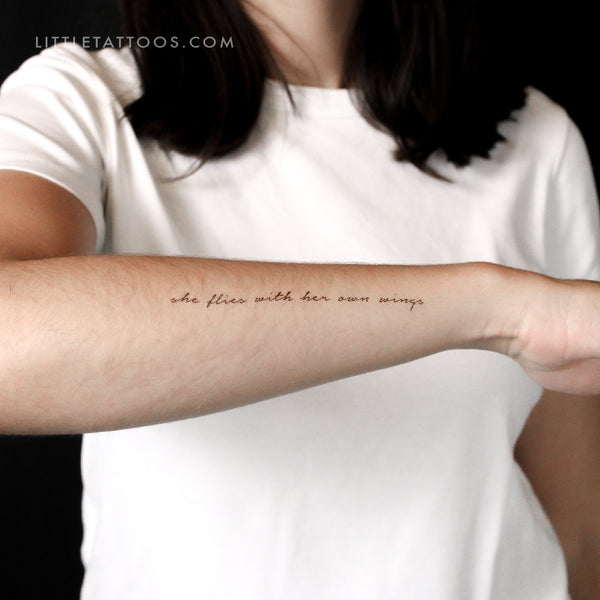 She Flies With Her Own Wings Temporary Tattoo - Set of 3