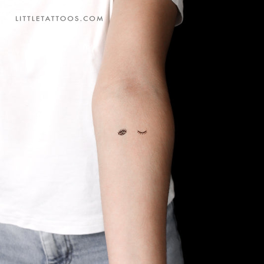 Tatuaje temporal de ojos y pestañas - Set de 3+3