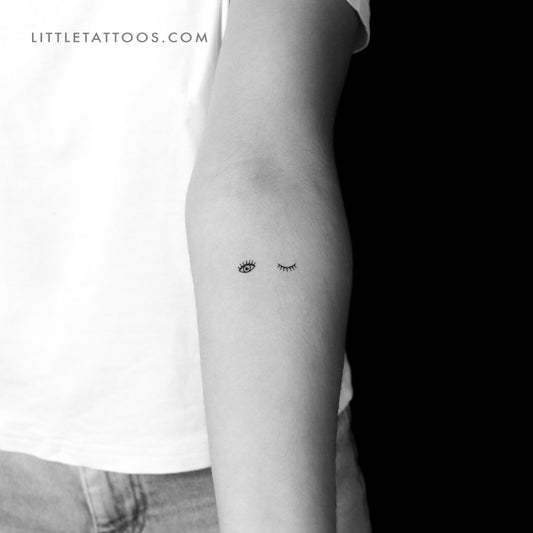 Tatuaje temporal de ojos y pestañas - Set de 3+3