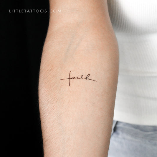 Tatuaje temporal de cruz de fe - Juego de 3