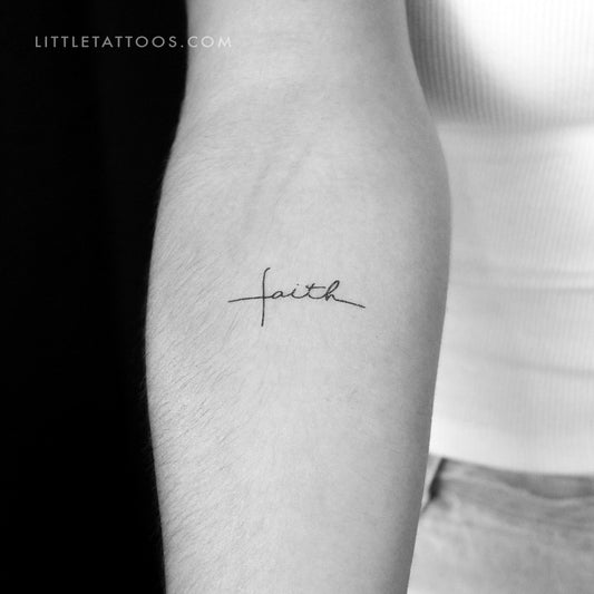 Tatuaje temporal de cruz de fe - Juego de 3