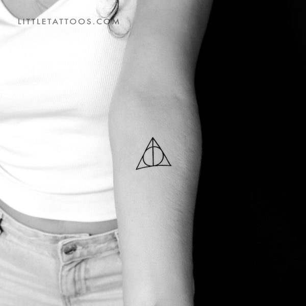Triangle Circle and Line Temporary Tattoo - Set of 3