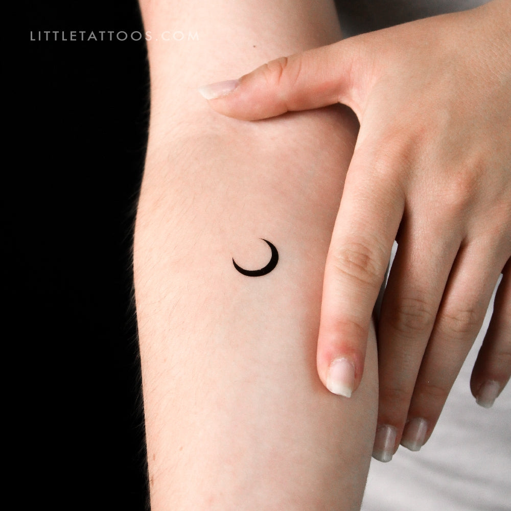 Crescent Moon Temporary Tattoo - Set of 3, image size:1000x1000