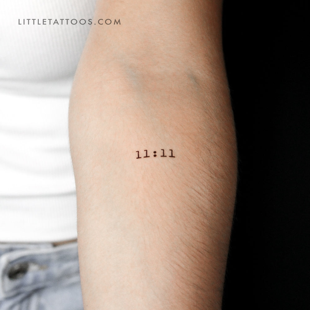 Tatuaje temporal del número 11:11 - Juego de 3