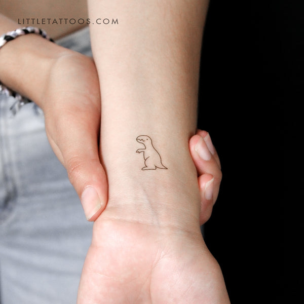 Minimalist T-Rex Dinosaur Temporary Tattoo - Set of 3