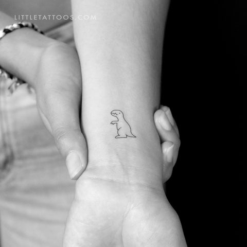 Minimalist T-Rex Dinosaur Temporary Tattoo - Set of 3