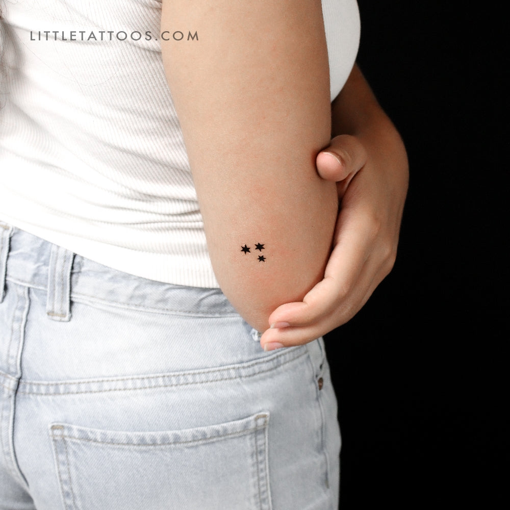 Three Stars Temporary Tattoo - Set of 3