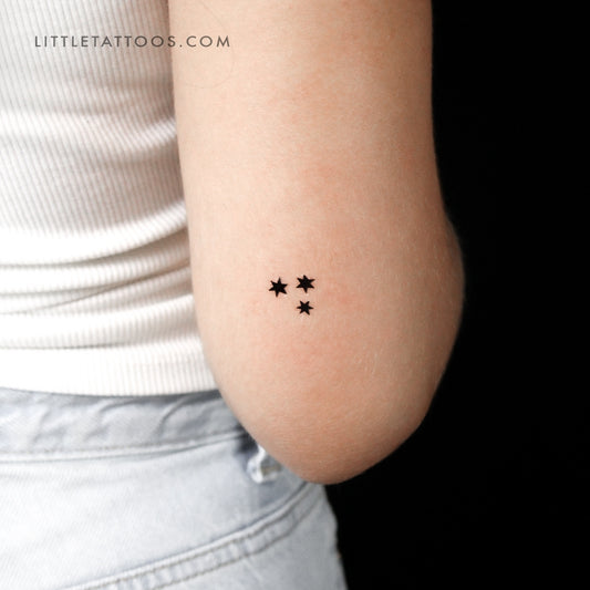 Tatuaje temporal de tres estrellas - Juego de 3