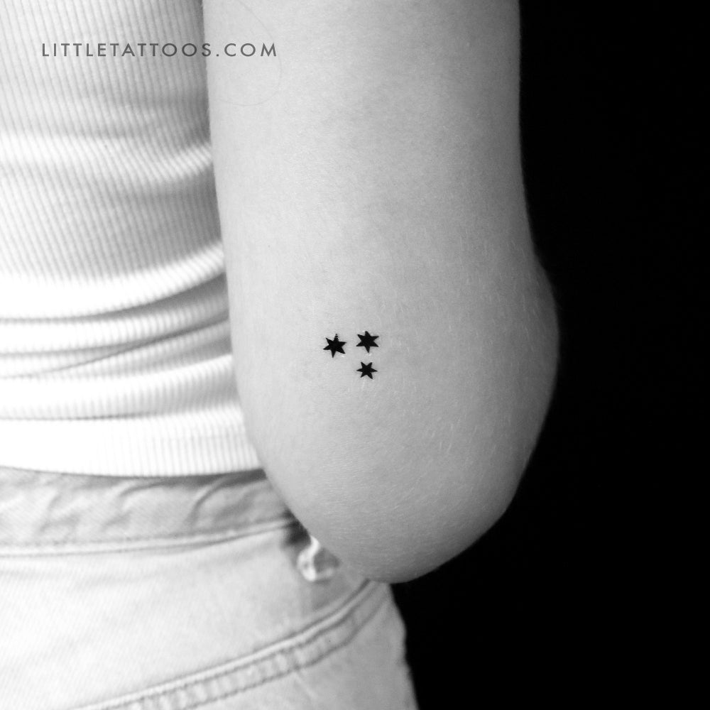 Three Stars Temporary Tattoo - Set of 3
