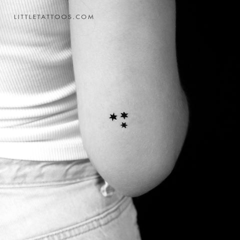 Three Stars Temporary Tattoo - Set of 3