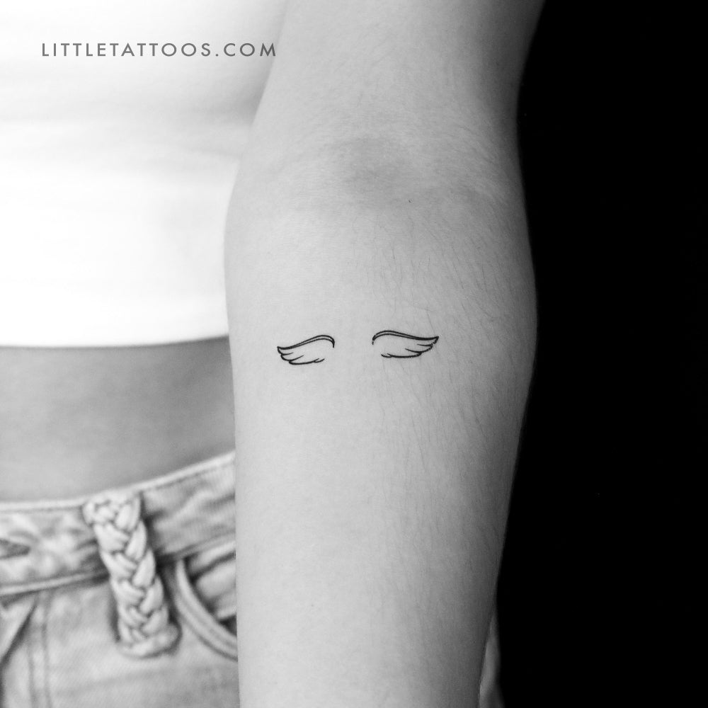 Tatuaje temporal de un par de alas - Juego de 3 + 3