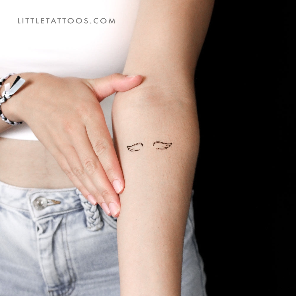 Tatuaje temporal de un par de alas - Juego de 3 + 3