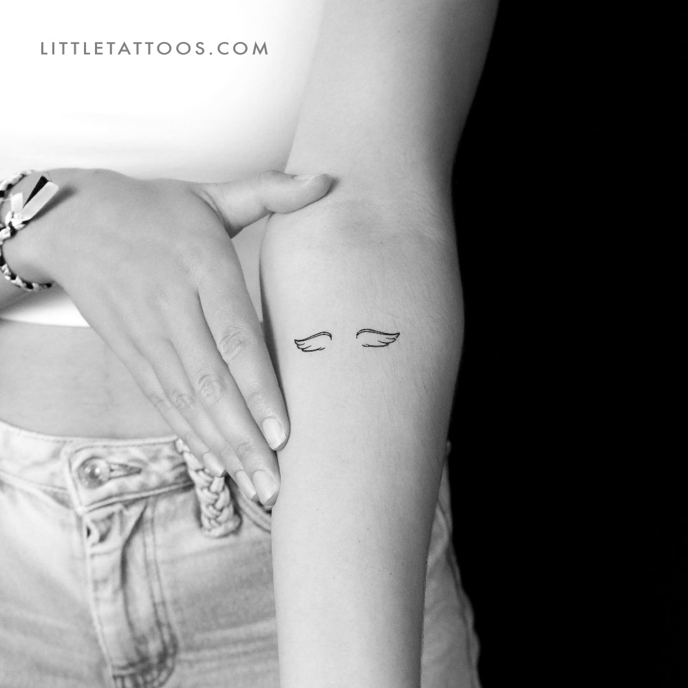 Tatuaje temporal de un par de alas - Juego de 3 + 3