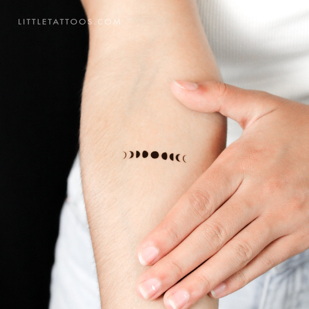 Moon Phases Temporary Tattoo - Set of 3
