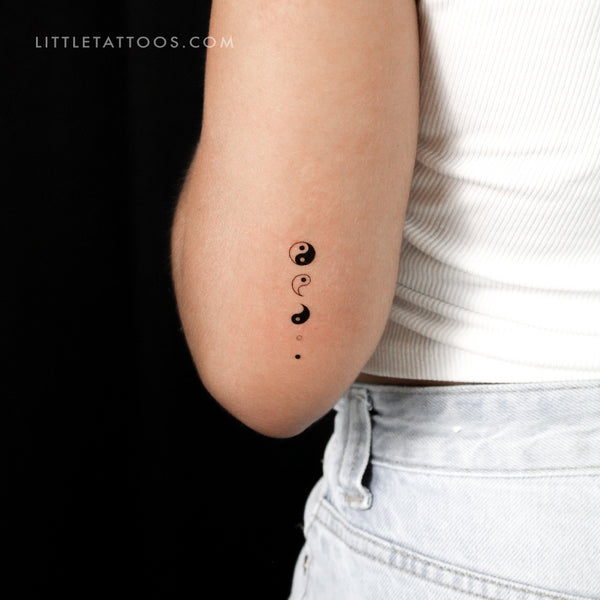 Yin Yang Deconstruction Temporary Tattoo - Set of 3