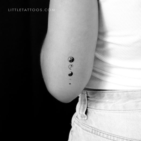Yin Yang Deconstruction Temporary Tattoo - Set of 3