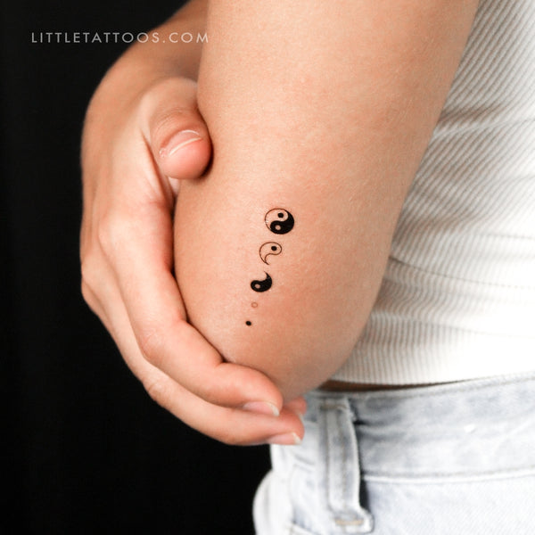 Yin Yang Deconstruction Temporary Tattoo - Set of 3