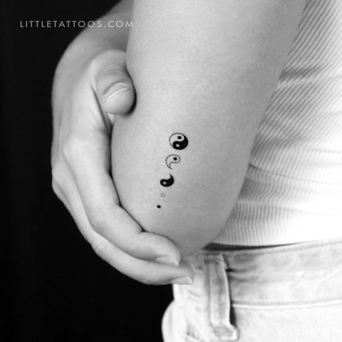 Yin Yang Deconstruction Temporary Tattoo - Set of 3