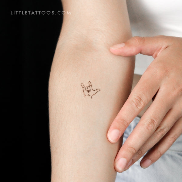 ILY Sign Temporary Tattoo - Set of 3