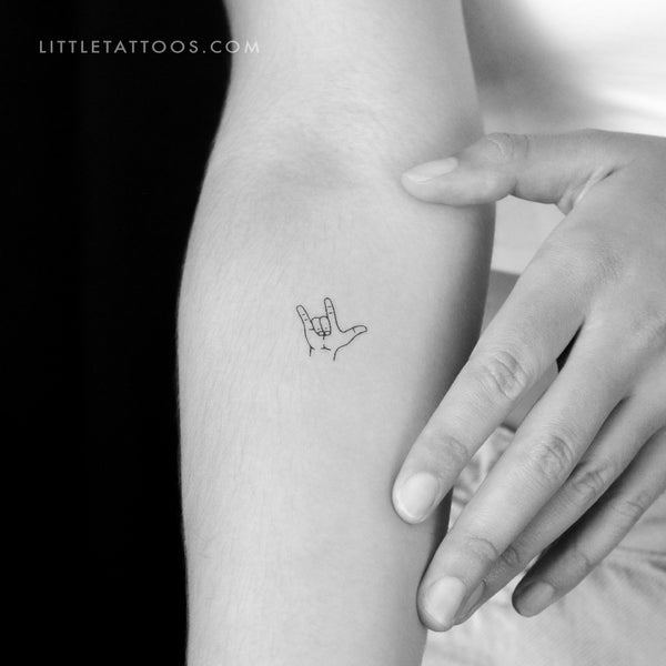 ILY Sign Temporary Tattoo - Set of 3