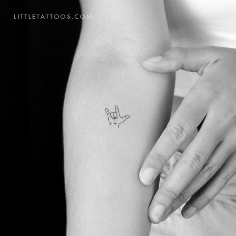 ILY Sign Temporary Tattoo - Set of 3