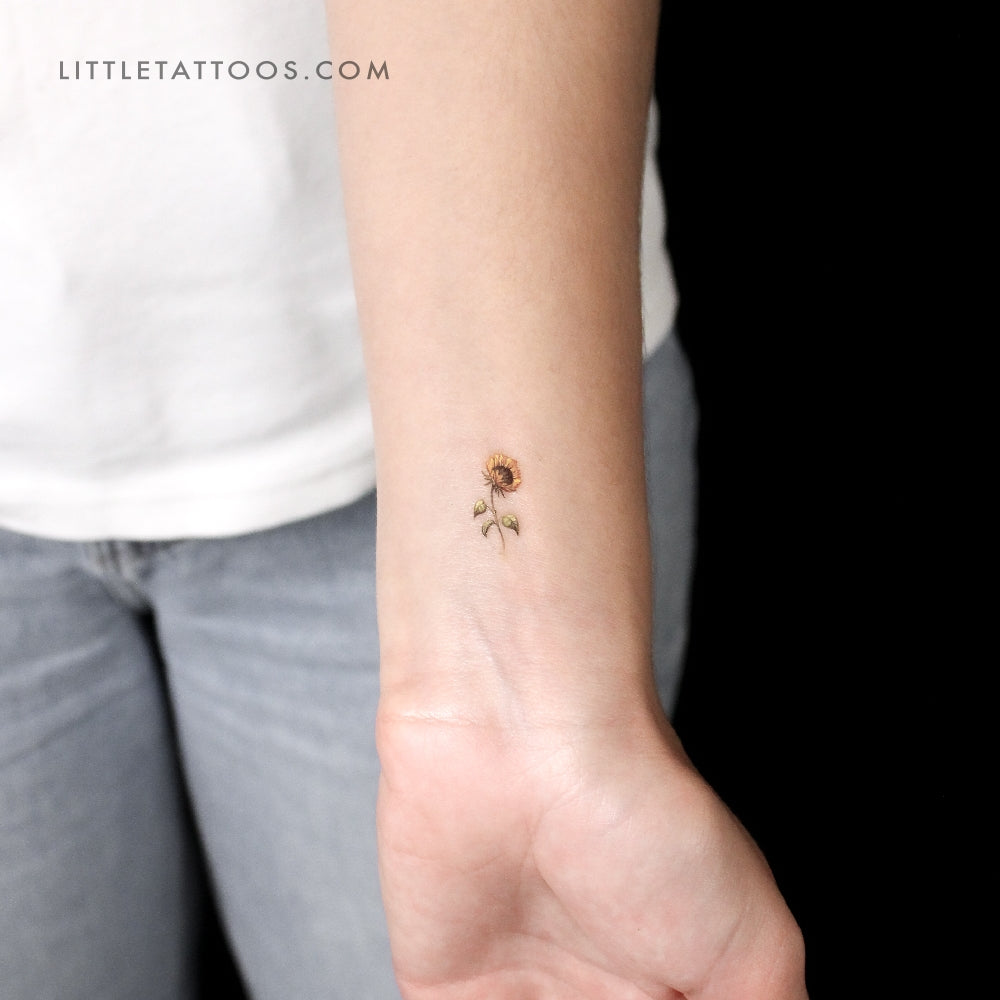 Tatuaje temporal de girasol de Lena - Juego de 3