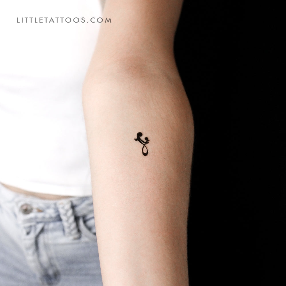 Mother Daughter Symbol Temporary Tattoo - Set of 3