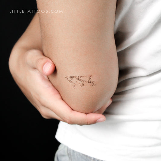Small World Map Temporary Tattoo - Set of 3