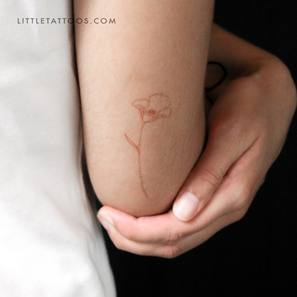 Poppy [Red] by Jakenowicz Temporary Tattoo - Set of 3