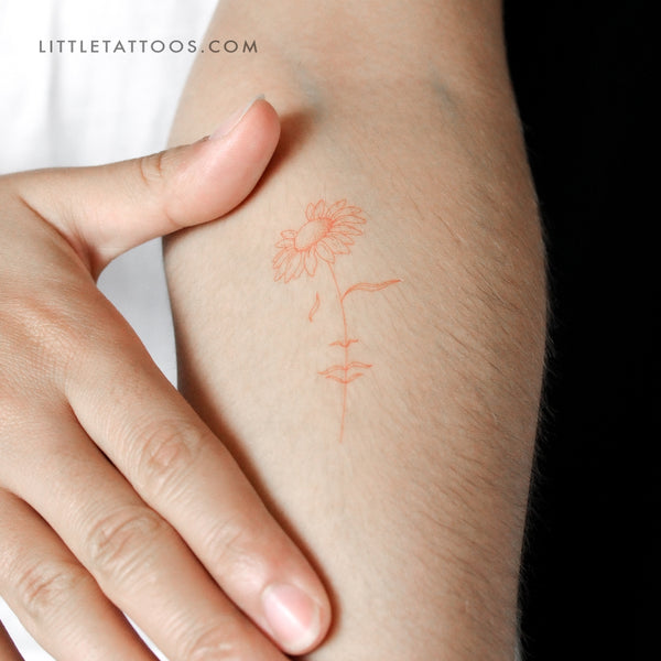 A Dreaming Daisy [Red] by Jakenowicz Temporary Tattoo - Set of 3