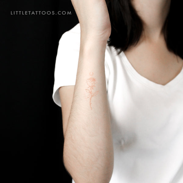 Moon Rose [Red] by Jakenowicz Temporary Tattoo - Set of 3