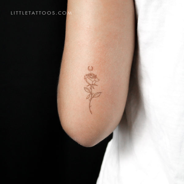 Moon Rose by Jakenowicz Temporary Tattoo - Set of 3