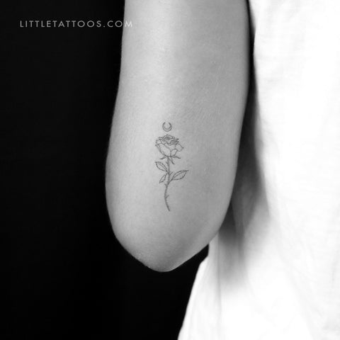 Moon Rose by Jakenowicz Temporary Tattoo - Set of 3