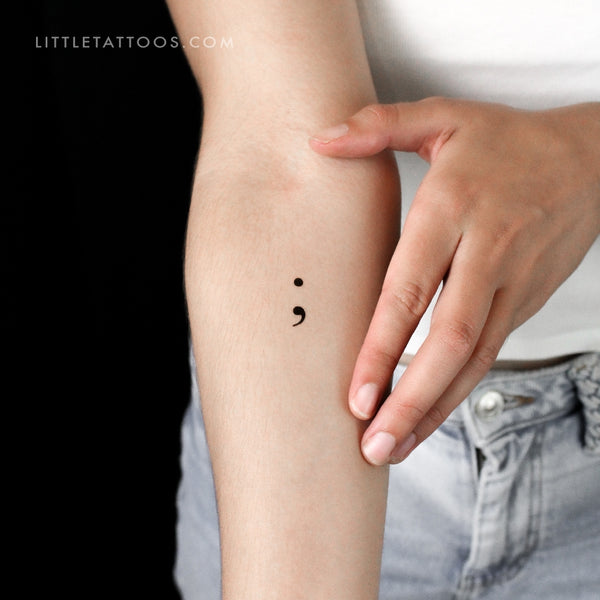 Semicolon Temporary Tattoo - Set of 3