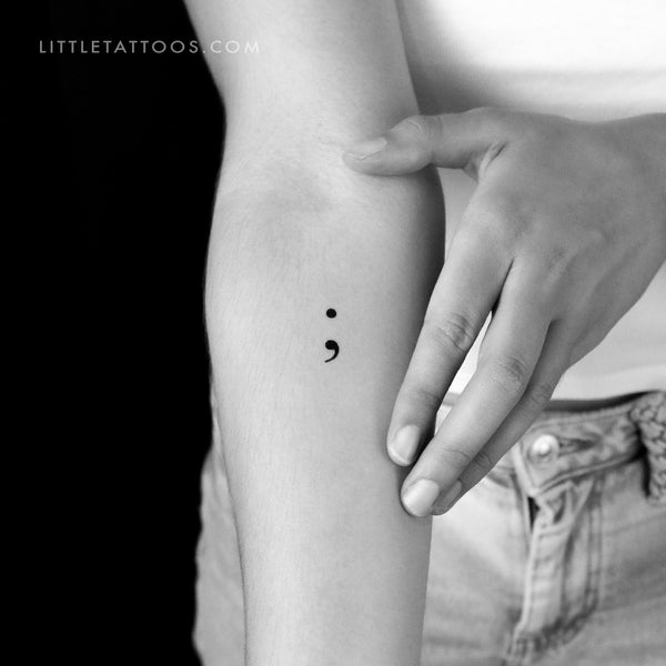 Semicolon Temporary Tattoo - Set of 3