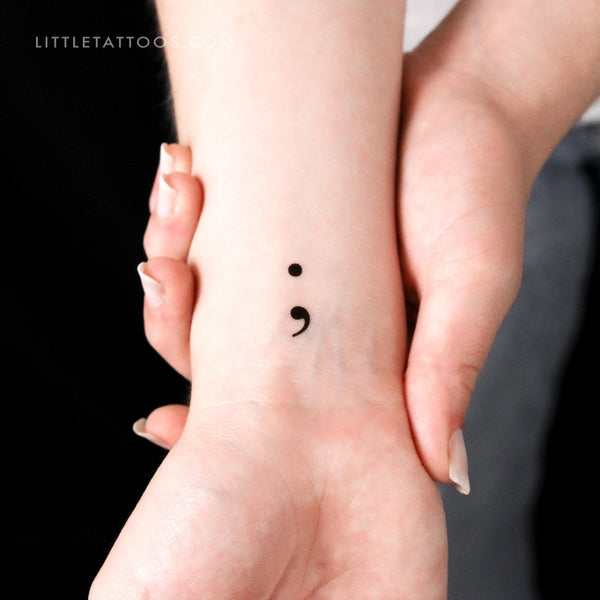 Semicolon Temporary Tattoo - Set of 3
