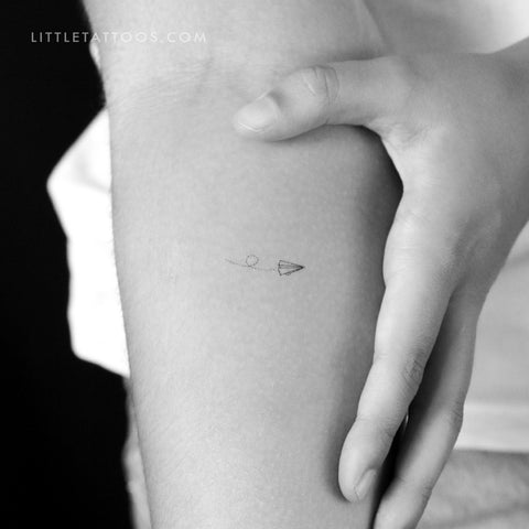 Flying Paper Plane Temporary Tattoo - Set of 3