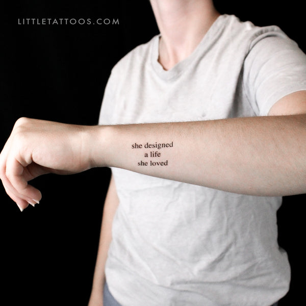 She Designed A Life She Loved Temporary Tattoo - Set of 3
