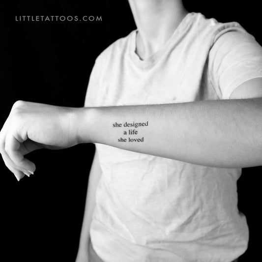 She Designed A Life She Loved Temporary Tattoo - Set of 3