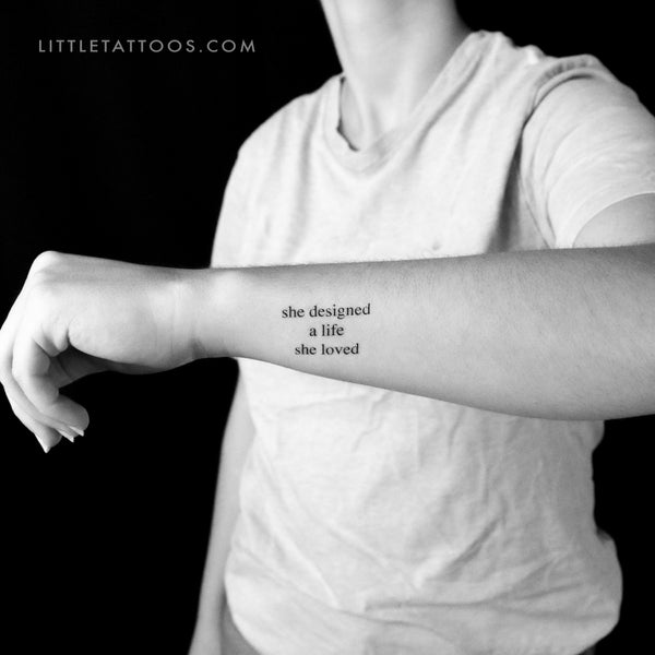 She Designed A Life She Loved Temporary Tattoo - Set of 3