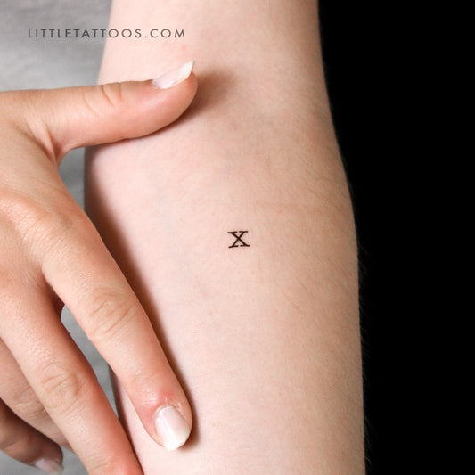 Tatuaje temporal de letra X mayúscula para máquina de escribir (juego de 3)