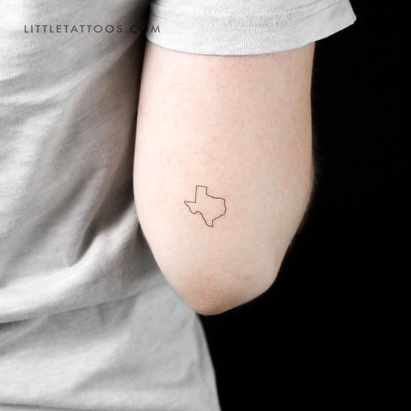Texas Map Outline Temporary Tattoo - Set of 3