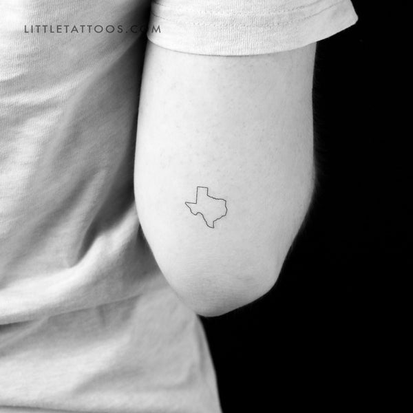 Texas Map Outline Temporary Tattoo - Set of 3